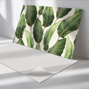 Wallfluent Vinyl Wandpaneel - Tropische bladeren Wandpaneel PVC - 120 cm x 60 cm - Groente Vinyl Wandpaneel - Set van 1 - Rechthoekig Wandbekleding Vinyl - Bloemen en planten Wandpaneel - Zelfklevend Wandpaneel - Wandpaneel Keuken en Badkamer