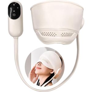 Handmatige hoofdhuidmassage, hoofdmassager met 6 airbags voor 360° diepe ontspanning en 3 warmtestanden, 2000 mAh oplaadbaar, stressverlichting, ontspanning (beige)