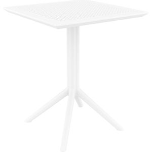 CLP Sky klaptafel - Inklapbare tafel - Rond of vierkant - Tuintafel - Voor binnen en buiten - UV-bestendig - Weerbestendig wit vierkant