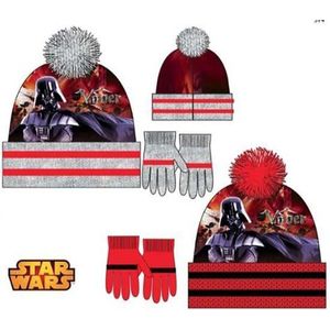 Star Wars rode fleece muts + handschoenen maat 54