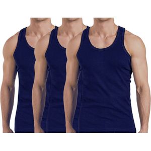 3 stuks onderhemd - SQOTTON® - 100% katoen - Marineblauw - Maat M/L