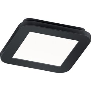 LED Plafondlamp - Badkamerlamp - Torna Camy - Opbouw Vierkant 9W - Spatwaterdicht IP44 - Dimbaar - Warm Wit 3000K - Mat Zwart