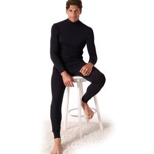 Damart - Thermolactyl Sensitive - T-shirt met opstaande kraag - Zwart - Heren