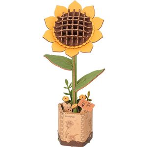 Robotime Sunflower TW011 - Zonnebloem - Knutselen - DIY - Houten bouwpakket - Volwassenen