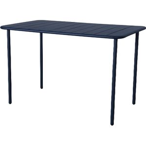 GENERIC - Rechthoekige tuintafel CAFE - 4 tot 6 personen - L. 120 x B. 70 x H. 73,5 cm - Aluminium blad - Stalen onderstel - Neptune Blue - Terrastafel - Eettafel