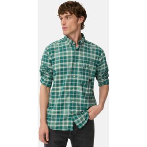 camel active - Lichtgewicht Geruit Overhemd - Dennengroen - Sneldrogende Functie