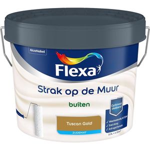 Flexa - Strak op de Muur Buiten Muurverf Zijdemat - Tuscan Gold - Kleur van het jaar 2025 - Meng - 2,5 Liter