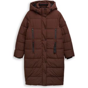 Tom Tailor - Gewatteerde Jas - Dark Pecan Brown - Met Capuchon