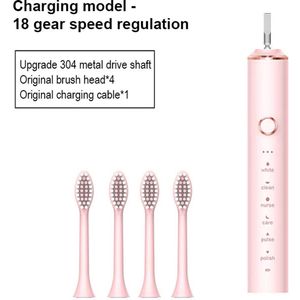 Elektrische tandenborstel Oplaadbare tandenborstel Slimme oplaadbare tandenborstel - Roze