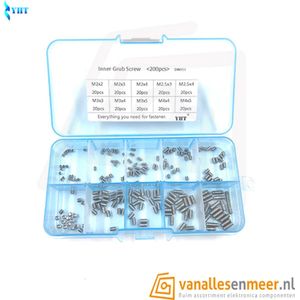 Koploze bouten 304 rvs assortiment doos 200 stuks