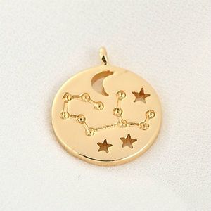 Sterrenbeeld 14k Vergulde hanger - Constellation 14k Gold Plated Pendant - Virgo/Maagd