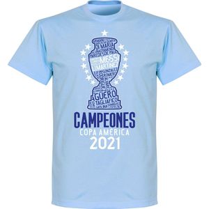 Argentinië Copa America 2021 Winners T-Shirt - Lichtblauw - Kinderen - 98