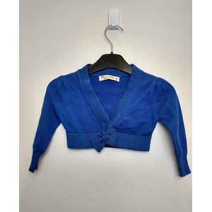 Meisjes vest Welmoed lange mouwen koningsblauw Maat 80