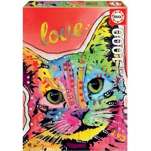 EDUCA - puzzel - 1000 stuks - Dean Russo - Tilt Cat love