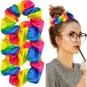 8 stuks regenboog haarelastiekjes regenboog haarelastiekjes elastische fluwelen haarelastiekjes paardenstaart haarspeldjes geschikt voor meisjes en vrouwen