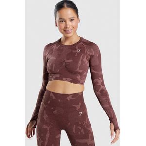 Gymshark crop top Seamless Long Sleeve Crop Top - Cherry Brown