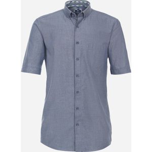Redmond modern fit overhemd - korte mouw - popeline - blauw - Strijkvriendelijk - Boordmaat: 41/42