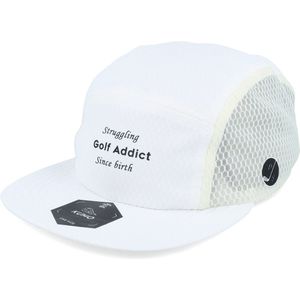 Hatstore- Golf Addict White 5-panel - Pins & Stripes Cap
