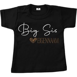 Grote zus shirt met naam-bekendmaking zwangerschap-Maat 134/146