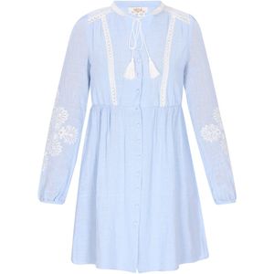 usha - FESTIVAL - Blousejurk - Lichtblauw - Katoen - Korte Lengte
