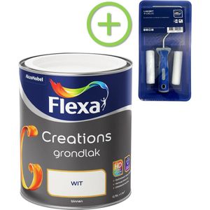 Flexa Creations Grondlak - wit -750 ml + Lakroller