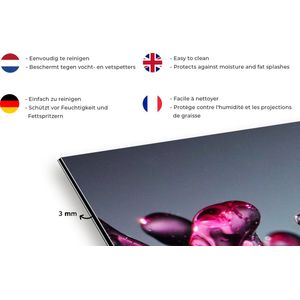 Spatscherm keuken 120x80 cm - Kookplaat achterwand Water - Abstract - Roze - Druppels - Muurbeschermer - Spatwand fornuis - Hoogwaardig aluminium