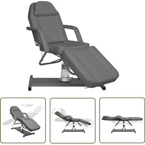 vidaXL Massagetafels - Massagetafel - Massagetafel 180x62x(87-112) cm grijs - Behandeltafel - Beautytafel - Salontafel