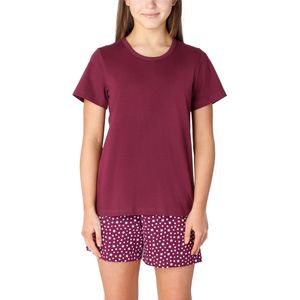 Merry Style Dames Pyjama - Korte mouwen - Korte broek - Katoen - MS-MS10-265-PJ - Roode Wijn/Sterren - 158