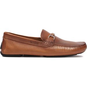 Brown moccasins made of shaded grain leather