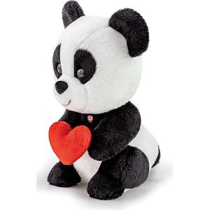 Trudi - Trudini Panda: I Love You (XS-TUDN0000) - Pluche knuffel - Ca. 17 cm (Maat XS) - Geschikt voor jongens en meisjes - Wit/Zwart/Rood