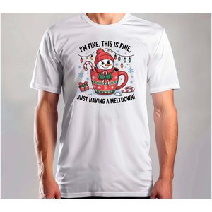This Is Fine Just Having a Meltdown - T Shirt - MerryChristmas - ChristmasVibes - Funny - Sarcasm - VrolijkKerstfeest - Kerstmis - Grappig - Sarcasme