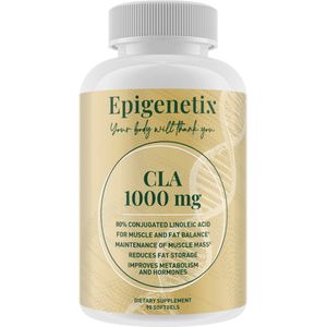 Epigenetix - CLA 1000mg - 90 premium softgels - Spierbehoud bij gewichtsverlies, natuurlijke vetverbranding, 100% natuurlijk uit saffloerolie