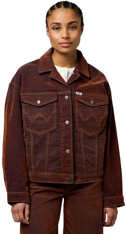 Wrangler - Cowboy Jacket - Cinnamon Chill - Denim Jas - Relaxed Pasvorm