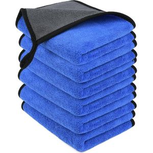 Microvezelreinigingsdoeken - 6-pack autoreinigingsdoeken - Dubbel verdikte microvezeldoeken - Pluisvrije, superabsorberende reinigingsdoeken - Voor het wassen, drogen en detailen van auto's - 40x30cm