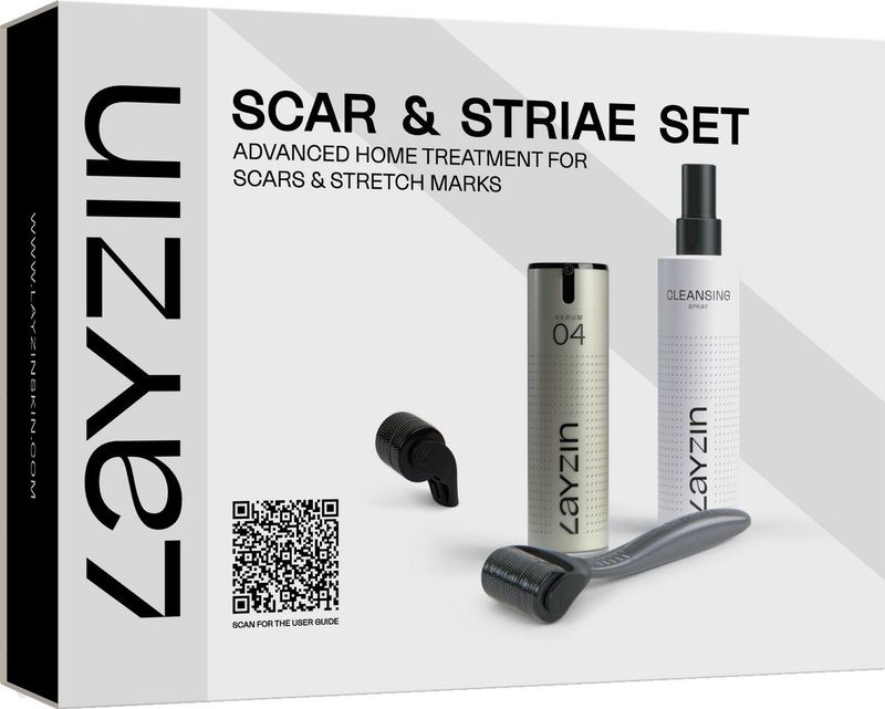 LAYZIN - Litteken en Striae Microneedling - 2 Rollerkoppen SET - Vermindert Acne Littekens - Stimuleert Huidvernieuwing