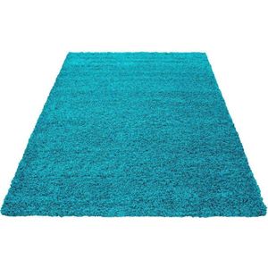 Hoogpolig vloerkleed Life - turquoise - 160x230 cm