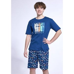 Cornette Katoenen Pyama Jongens | Korte Mouw Korte Broek | Shortama | F&Y Fish 551/50 164/XS