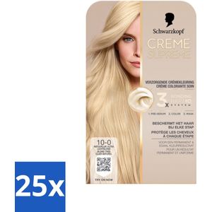 Schwarzkopf - Haarkleuring - Creme Supreme 10-0 - Natuurlijk Ultra Lichtblond - 245g - Bulkverpakking - 25 stuks