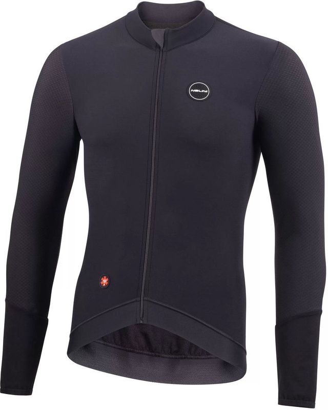Nalini - Heren - Fietsshirt - Lange mouwen - Wielrenshirt - Najaar - Winter - ERGO WARM JERSEY - BLACK - M