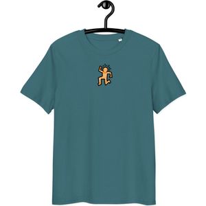 Bitcoin T-shirt - Bitcoin Tags - Unisex - 100% Biologisch Katoen - Blauw - Maat S | Bitcoin cadeau| Bitcoin T-shirt| Bitcoin Shirt| Bitcoin Merch| Bitcoin Merchandise| Bitcoin Kleding| Crypto T-shirt