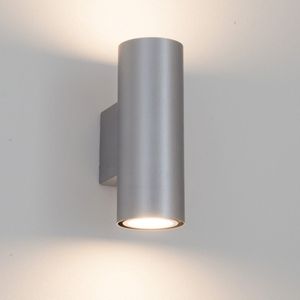 Lindby - wandlamp - 2 lichts - metaal - H: 16.5 cm - GU10 - geborsteld zilver