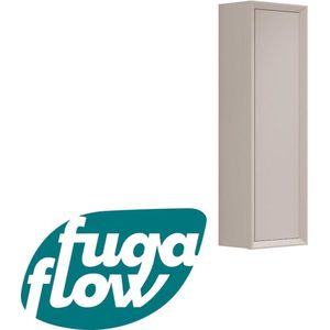 FugaFlow Eccelente Arredo Hoge Kast - 120x34.5x34.5cm - 1 deur - mat cotton (beige) - MDF