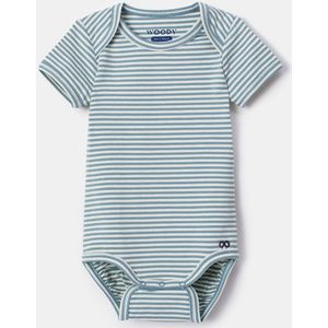 Woody Rompertje blauw gestreept 12 maand
