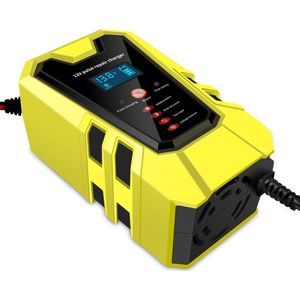 TKMARS Acculader - 12V 2/6A - Reparatiemodus - Druppellader - Accu Lader voor Auto / Motor / Scooter / Boot / Camper - Geel