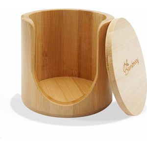 Bamboozy Losse Bamboehouder voor Wasbare Wattenschijfjes Herbruikbare Wattenschijfjes Houder - Wattenschijfjeshouder - Bamboe Wattenschijfjeshouder