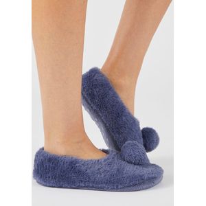Damart - Zacht gebreide pantoffels Thermolactyl - Dames - Blauw - 36/38