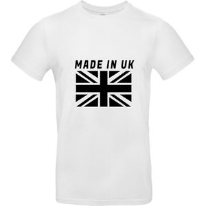 Made in UK Heren t-shirt | Verenigd Koningkrijk | Engeland | Wales | Schotland | Brexit | grappig | cadeau | Wit