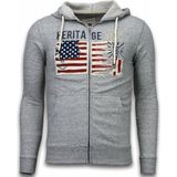 Casual Vest - Embroidery American Heritage - Grijs