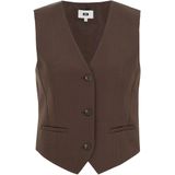 WE Fashion - Dames Slim fit gilet - Slim Fit - Bruin -  Maat: 32