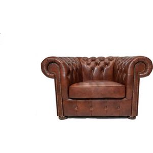 Chesterfield Fauteuil Class Leer | Cloudy Oud Bruin | 2 tot 4 weken levertijd